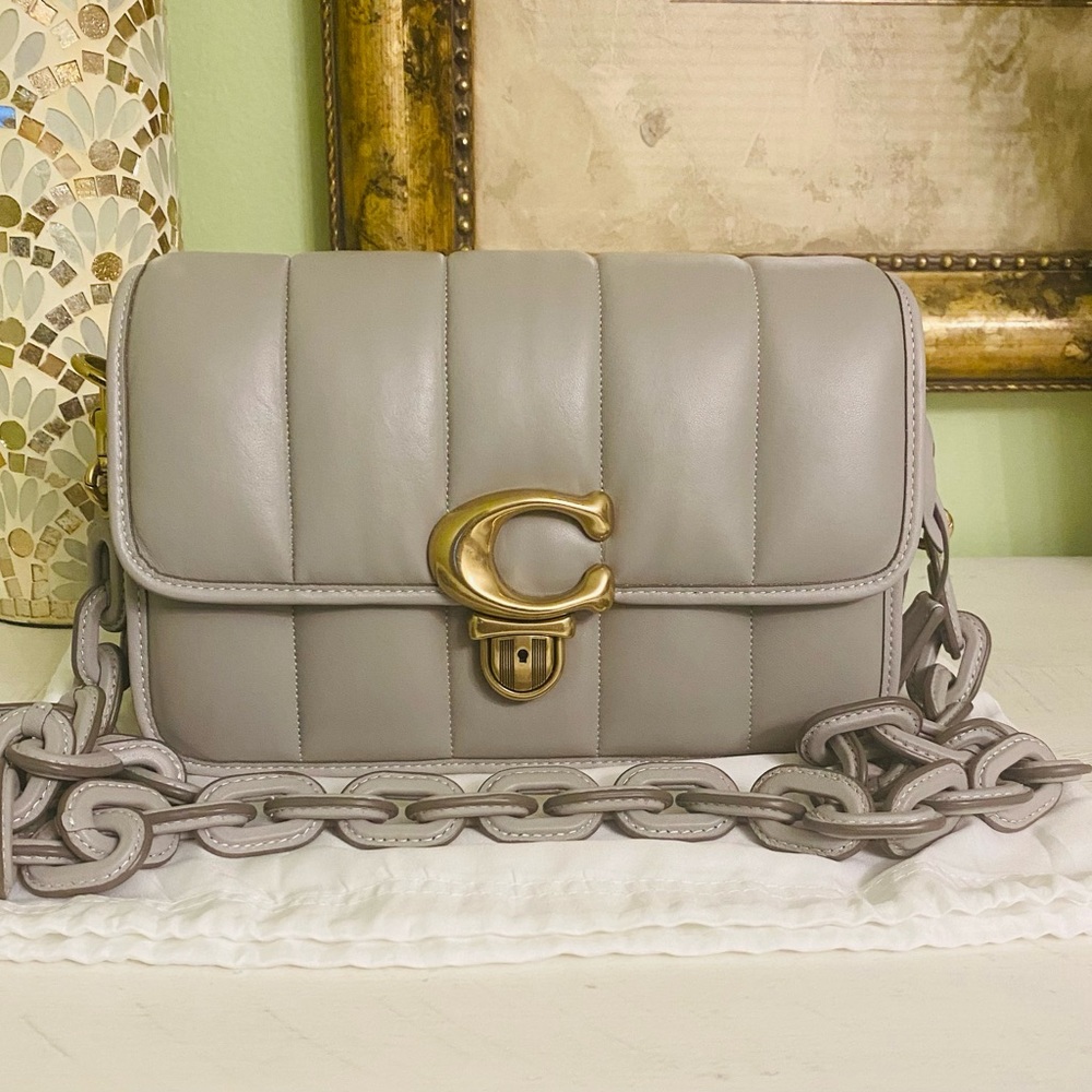 NWOT Coach Quilted Studio in Dove Grey